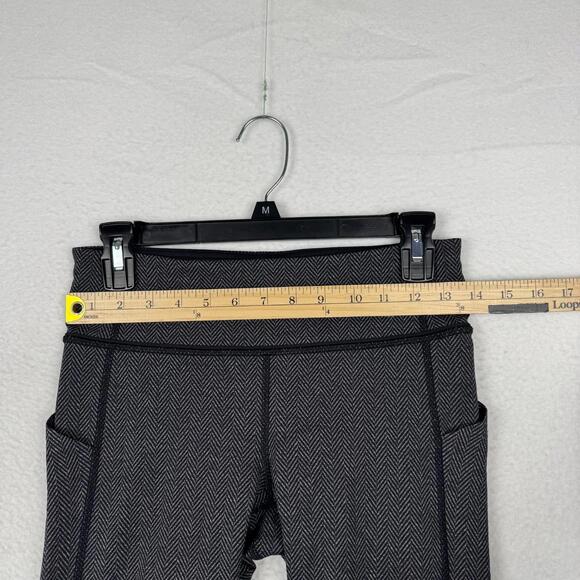 Lululemon Womens 6 Pace Rival Crop Leggings Herringbone Gray Yoga Running Gym - Picture 5 of 8